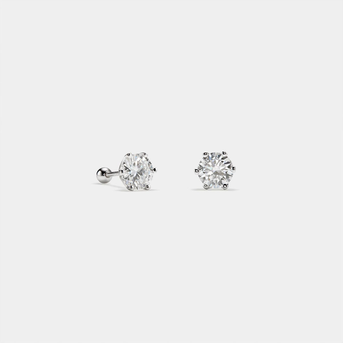 Round Moissanite Stud Earrings