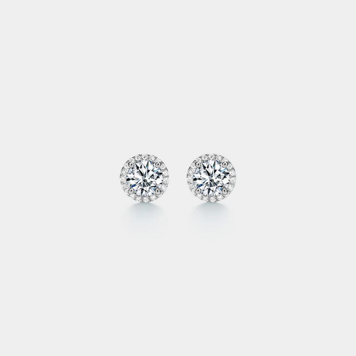 Halo Moissanite Stud Earrings