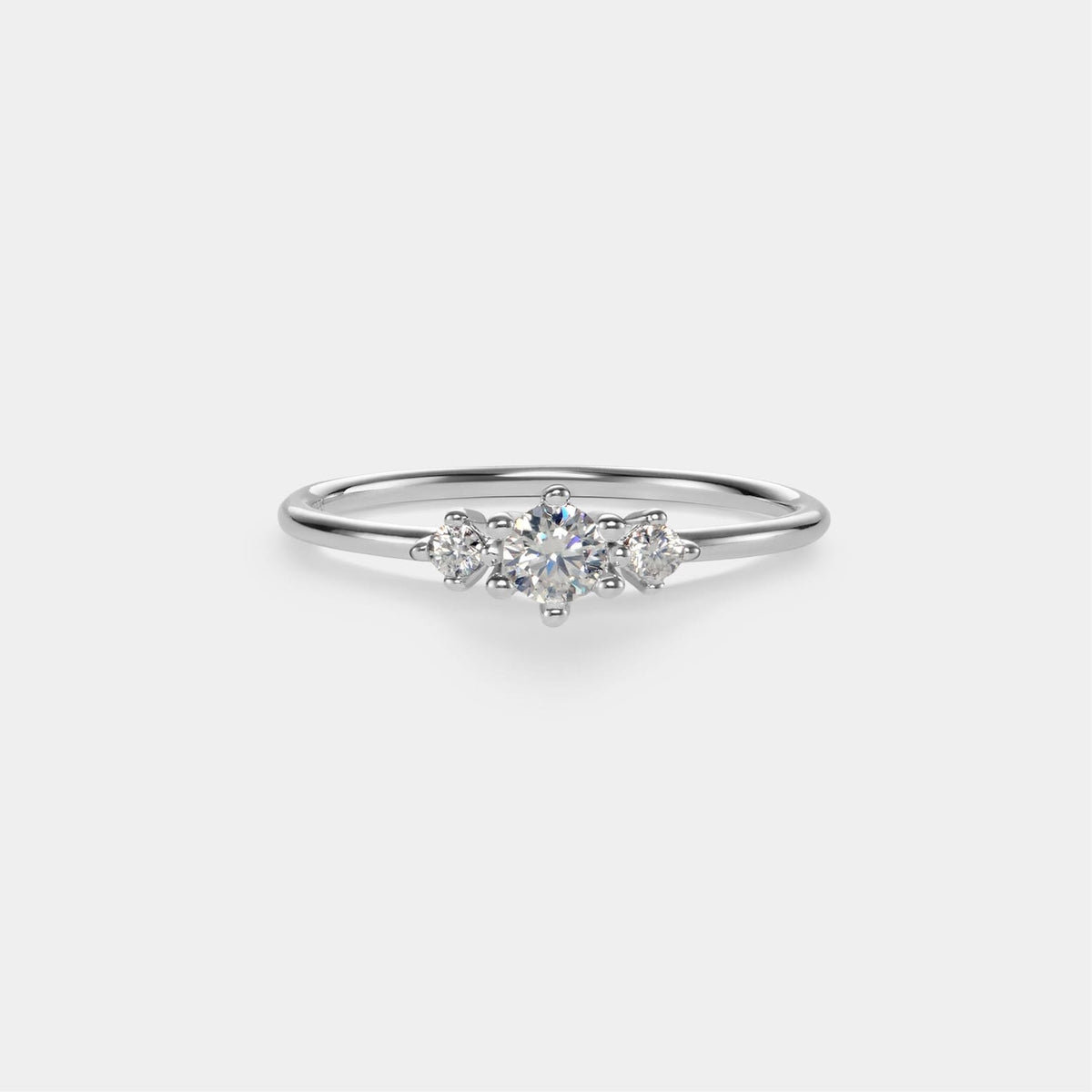 Three Stone Ring · Moissanite