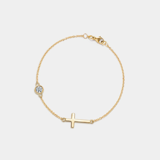 Cross Charm Bracelet · Moissanite