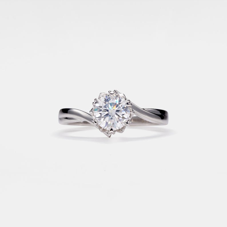 Solitaire Bypass Ring · Moissanite
