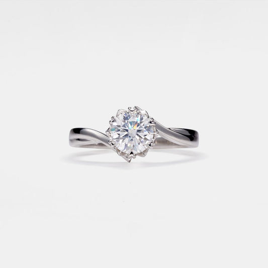 Solitaire Bypass Ring · Moissanite
