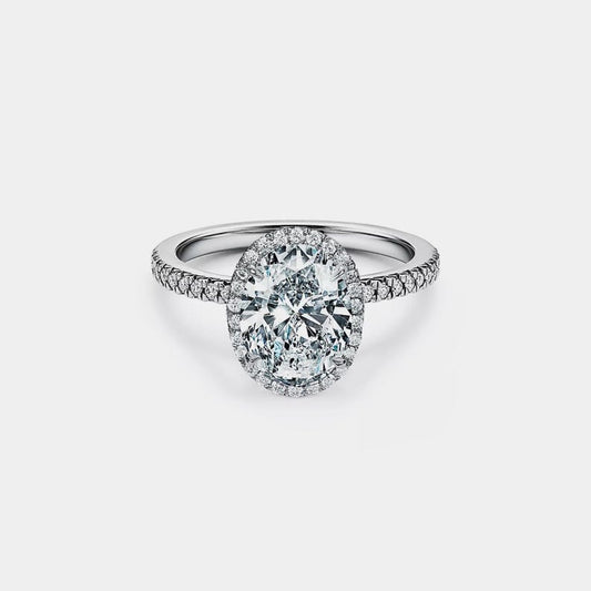 Oval Halo Ring · Moissanite