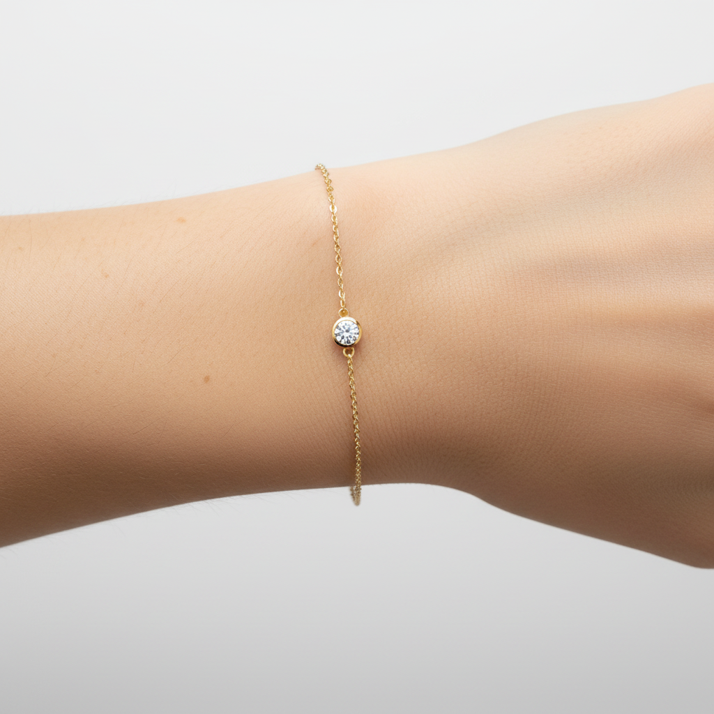 Round Charm Bracelet worn on wrist