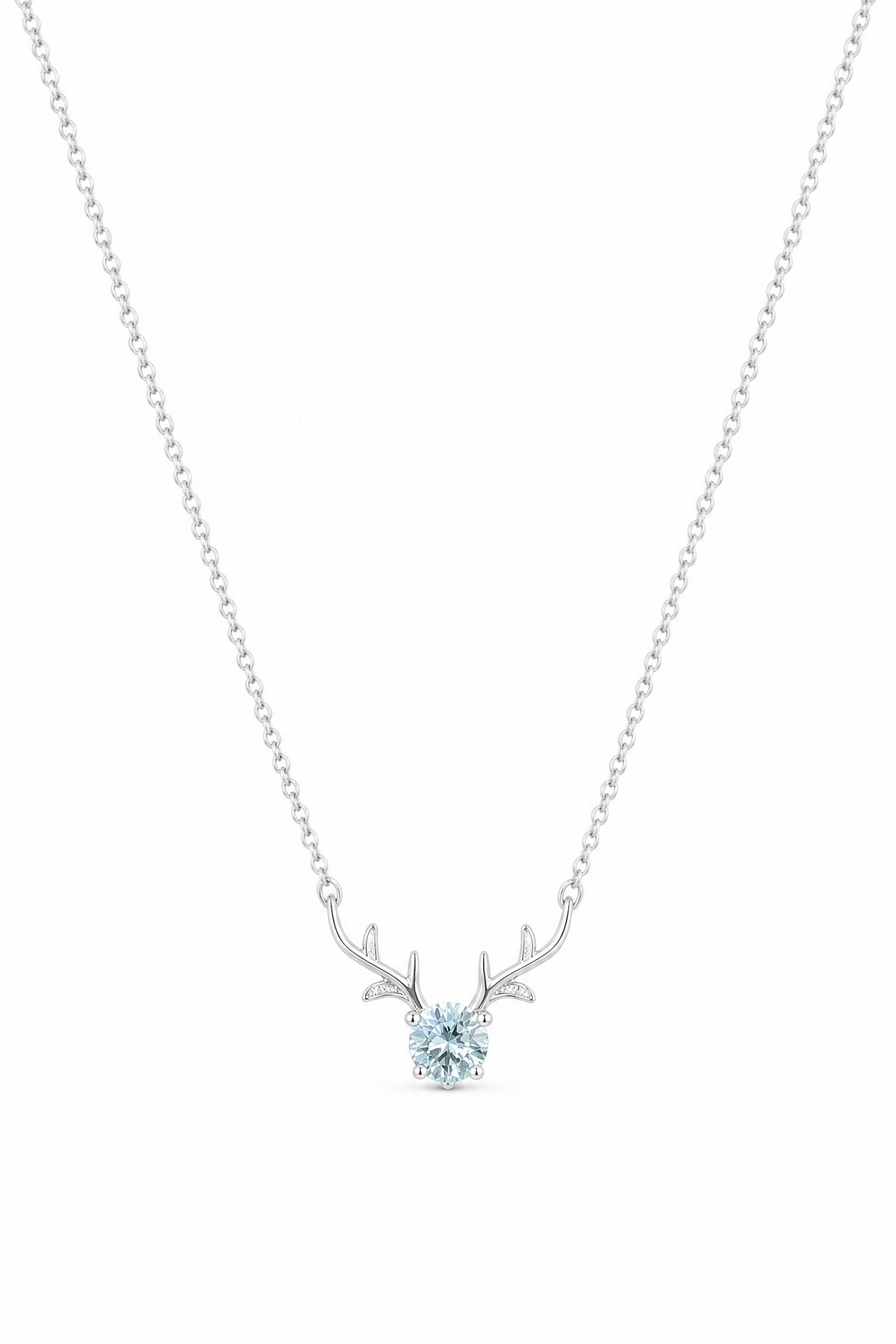 Antler Necklace · Blue Moissanite